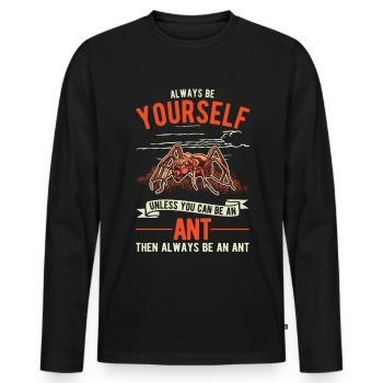 Ants, Ant Farm, Anthill, Fire Ants - Men's Premium Organic Long Sleeve Shirt - black - Front - Nico (187cm)