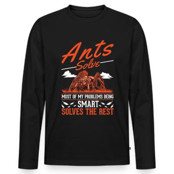 Ants, Ant Farm, Anthill, Fire Ants - Men's Premium Organic Long Sleeve Shirt - black - Front - Nico (187cm)