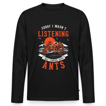 Ants, Ant Farm, Anthill, Fire Ants - Men's Premium Organic Long Sleeve Shirt - black - Front - Nico (187cm)