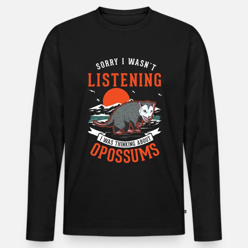 Opossum Geschenk Possum Beutelratte - Männer Premium Bio Langarmshirt - Schwarz