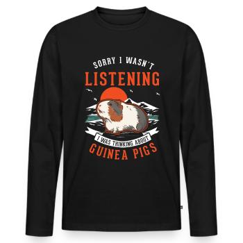 Guinea Pig Gift Guinea Pig - Men's Premium Organic Long Sleeve Shirt - black - Front - Nico (187cm)