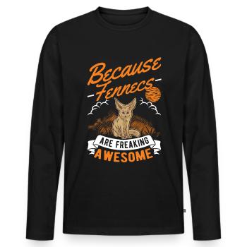 Parce que les Fennecs sont vraiment géniaux Fennek - T-shirt manches longues Premium bio Homme - noir - Devant - Nico (187cm)