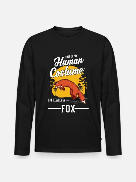 Fuchs Geschenk Rotfuchs - Männer Premium Bio Langarmshirt - Schwarz