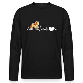 Shetland Pony Herzschlag - Männer Premium Bio Langarmshirt - Schwarz - Vorne - Nico (187cm)