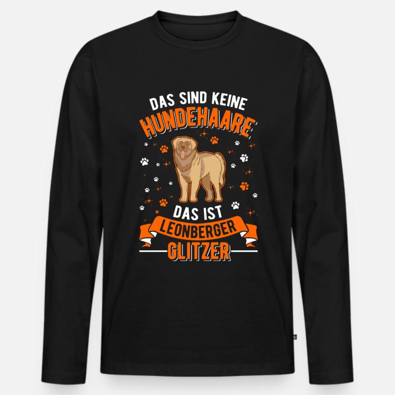 Leonberger Glitzer - Männer Premium Bio Langarmshirt - Schwarz