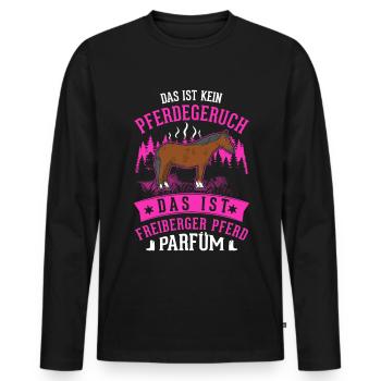 Freiberger Pferd Parfüm - Männer Premium Bio Langarmshirt - Schwarz - Vorne - Nico (187cm)