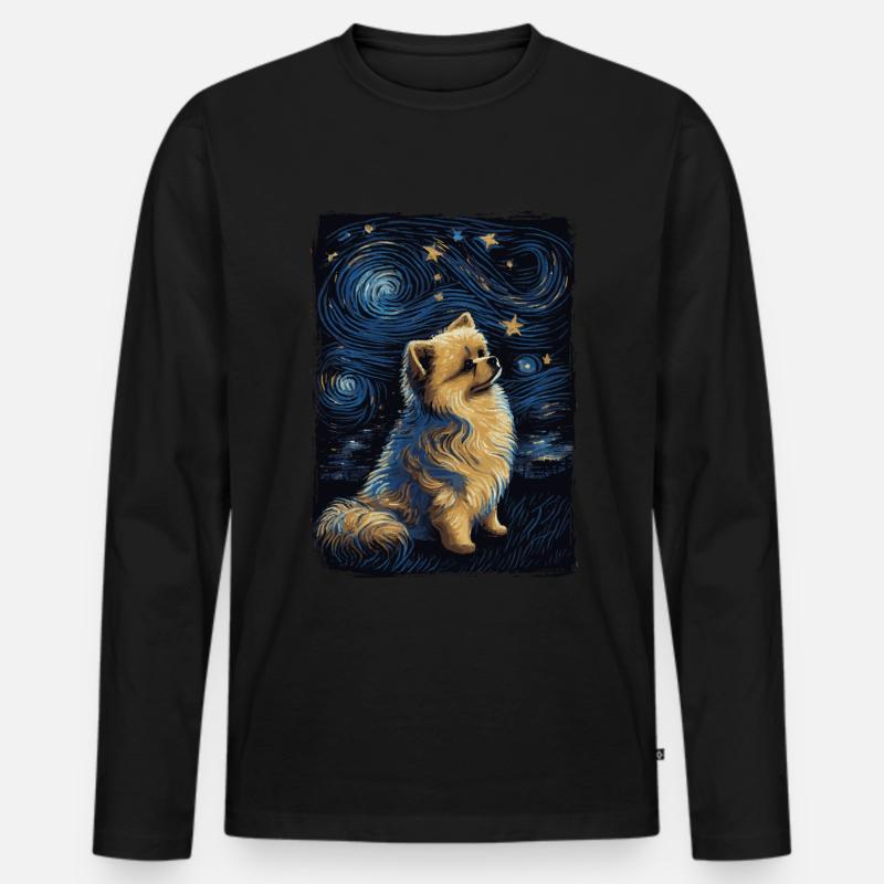 Pommerner Sternennacht - Männer Premium Bio Langarmshirt - Schwarz
