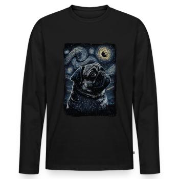 Carlin Nuit étoilée - T-shirt manches longues Premium bio Homme - noir - Devant - Nico (187cm)