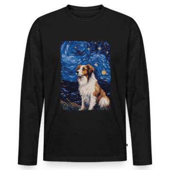 Berger Australien Nuit Étoilée - T-shirt manches longues Premium bio Homme - noir - Devant - Nico (187cm)