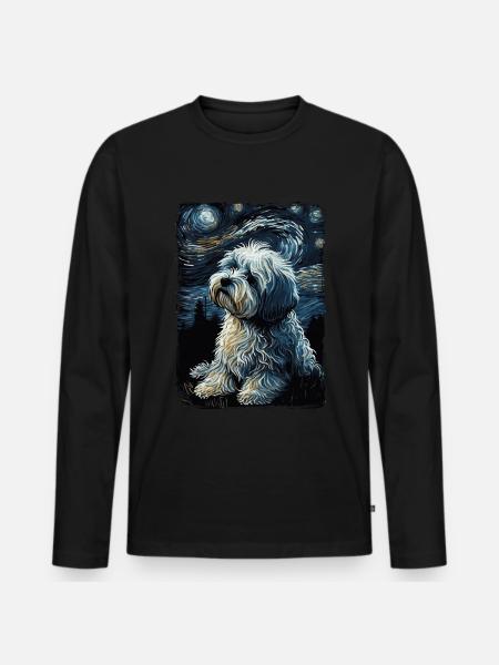 Havanese Starry Night - Men's Premium Organic Long Sleeve Shirt - black