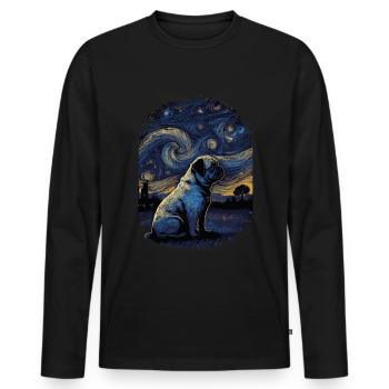 Carlin Nuit étoilée - T-shirt manches longues Premium bio Homme - noir - Devant - Nico (187cm)