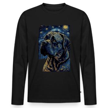 Cane Corso Nuit étoilée - T-shirt manches longues Premium bio Homme - noir - Devant - Nico (187cm)