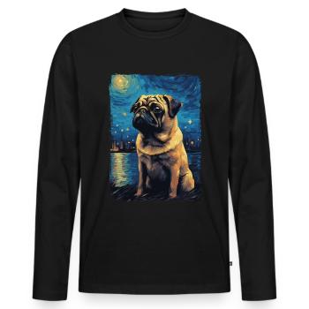 Carlin Nuit étoilée - T-shirt manches longues Premium bio Homme - noir - Devant - Nico (187cm)