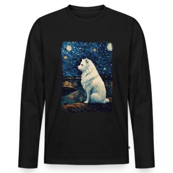 Samoyed Starry Night - Männer Premium Bio Langarmshirt - Schwarz - Vorne - Nico (187cm)