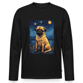 Carlin Nuit étoilée - T-shirt manches longues Premium bio Homme - noir - Devant - Nico (187cm)
