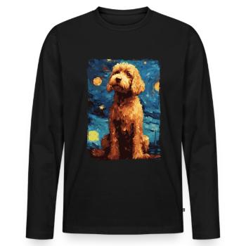 Lagotto Romagnolo Nuit étoilée - T-shirt manches longues Premium bio Homme - noir - Devant - Nico (187cm)