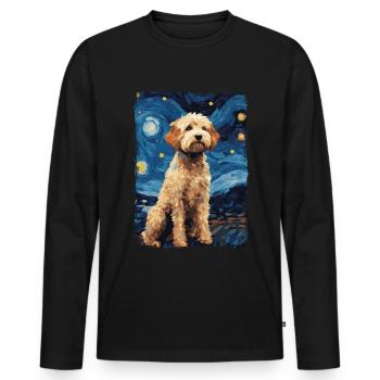 Lagotto Romagnolo Nuit étoilée - T-shirt manches longues Premium bio Homme - noir - Devant - Nico (187cm)