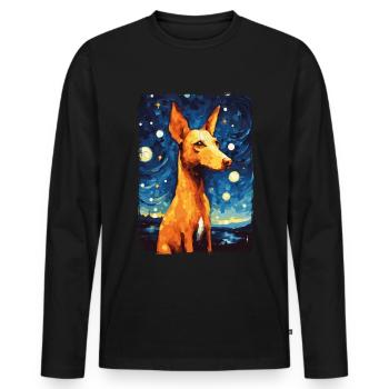 Podenco Starry Night - Männer Premium Bio Langarmshirt - Schwarz - Vorne - Nico (187cm)