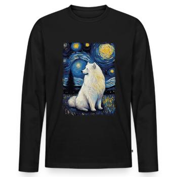 Samoyed Starry Night - Männer Premium Bio Langarmshirt - Schwarz - Vorne - Nico (187cm)