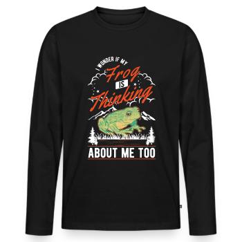 Grenouille cadeau Grenouille arboricole - T-shirt manches longues Premium bio Homme - noir - Devant - Nico (187cm)
