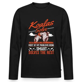 Koala Gift Koala Bear - Men's Premium Organic Long Sleeve Shirt - black - Front - Nico (187cm)