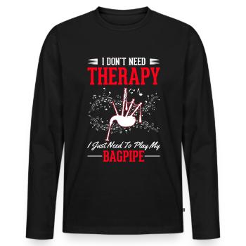Bagpipe therapy bagpipers - Men's Premium Organic Long Sleeve Shirt - black - Front - Nico (187cm)