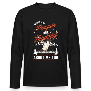 Pinguin Penguin Kaiserpinguin Gelbaugenpinguin - Männer Premium Bio Langarmshirt - Schwarz - Vorne - Nico (187cm)