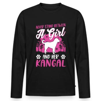 Kangal Girl Chien de berger d’Anatolie - T-shirt manches longues Premium bio Homme - noir - Devant - Nico (187cm)