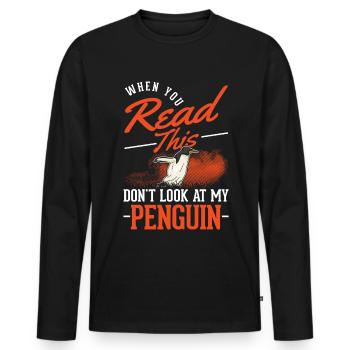 Pinguin Penguin Kaiserpinguin Gelbaugenpinguin - Männer Premium Bio Langarmshirt - Schwarz - Vorne - Nico (187cm)