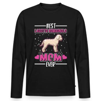 Meilleure maman romagnole Lagotto - T-shirt manches longues Premium bio Homme - noir - Devant - Nico (187cm)