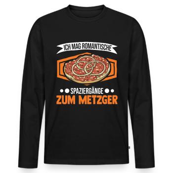 Mett Hackepeter, amoureux de Mettbrötchen - T-shirt manches longues Premium bio Homme - noir - Devant - Nico (187cm)