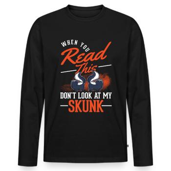 Stinktier Liebhaber - Männer Premium Bio Langarmshirt - Schwarz - Vorne - Nico (187cm)