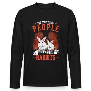 Lapin Cadeau Lapin Lapin Lapin - T-shirt manches longues Premium bio Homme - noir - Devant - Nico (187cm)