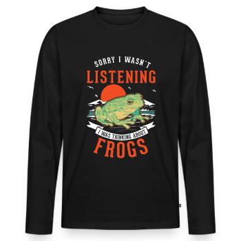 Grenouille cadeau Grenouille arboricole - T-shirt manches longues Premium bio Homme - noir - Devant - Nico (187cm)
