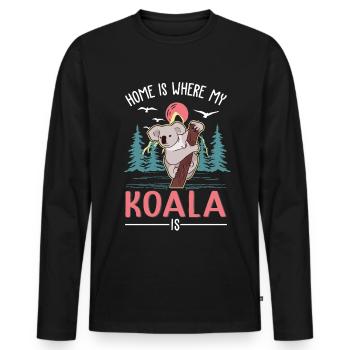 Zuhause ist wo mein Koala ist - Männer Premium Bio Langarmshirt - Schwarz - Vorne - Nico (187cm)