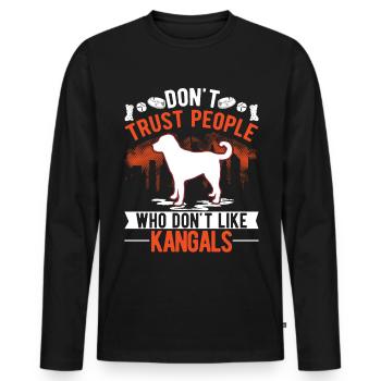 Kangal Gift Anatolian Shepherd Dog - Men's Premium Organic Long Sleeve Shirt - black - Front - Nico (187cm)