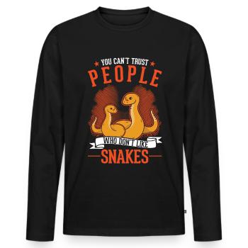 Schlangen Besitzer Kornnatter Natter - Männer Premium Bio Langarmshirt - Schwarz - Vorne - Nico (187cm)