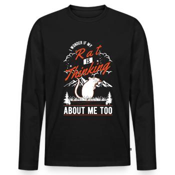 Rat Cadeau Rat - T-shirt manches longues Premium bio Homme - noir - Devant - Nico (187cm)