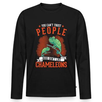 Chameleon Gift Chameleon - Men's Premium Organic Long Sleeve Shirt - black - Front - Nico (187cm)