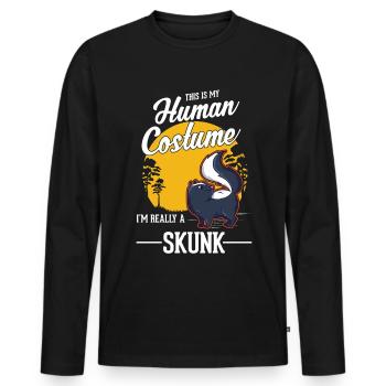 Déguisement de mouffette Halloween - T-shirt manches longues Premium bio Homme - noir - Devant - Nico (187cm)