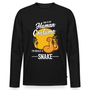 Costume de serpent Serpent de maïs Serpent d’Halloween - T-shirt manches longues Premium bio Homme - noir - Devant - Nico (187cm)