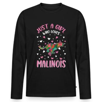 Malinois Girl Belgian Shepherd - Men's Premium Organic Long Sleeve Shirt - black - Front - Nico (187cm)