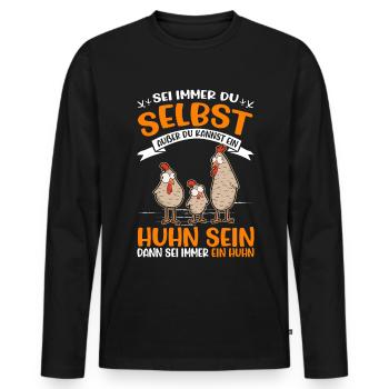 Chickens Chicken Farmer Chicken - Men's Premium Organic Long Sleeve Shirt - black - Front - Nico (187cm)
