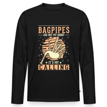 Bagpipes Hobby Bagpipers - Men's Premium Organic Long Sleeve Shirt - black - Front - Nico (187cm)
