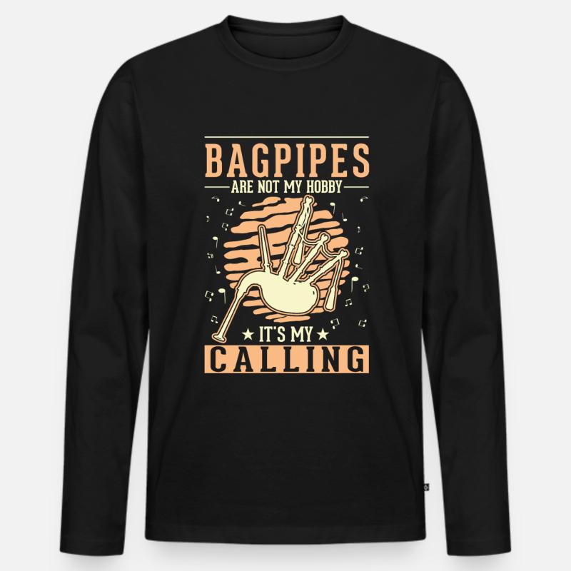 Dudelsack Hobby Dudelsackspieler - Männer Premium Bio Langarmshirt - Schwarz