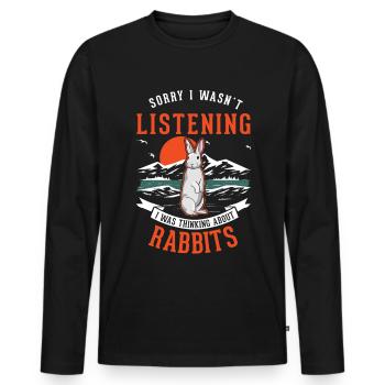 Lapin Lapin Lapin Lapin Lapin - T-shirt manches longues Premium bio Homme - noir - Devant - Nico (187cm)