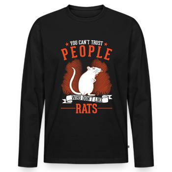 Rat Cadeau Maison Rat Propriétaire - T-shirt manches longues Premium bio Homme - noir - Devant - Nico (187cm)