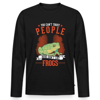 Grenouille cadeau Grenouille arboricole - T-shirt manches longues Premium bio Homme - noir - Devant - Nico (187cm)