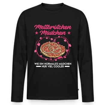 Mettbrötchen Mädchen Mett Hackepeter - T-shirt manches longues Premium bio Homme - noir - Devant - Nico (187cm)