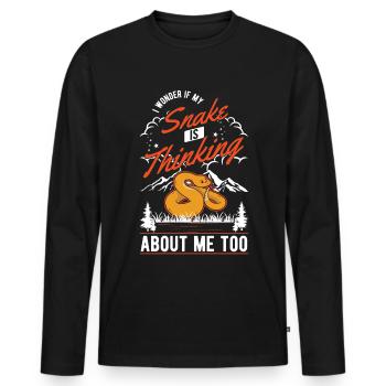 Schlangen Besitzer Kornnatter Natter - Männer Premium Bio Langarmshirt - Schwarz - Vorne - Nico (187cm)